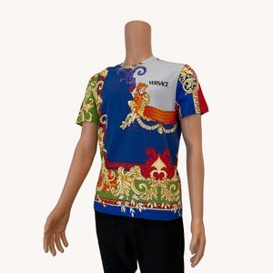 Multicolor Medusa Renaissance Print T-shirt In Blue